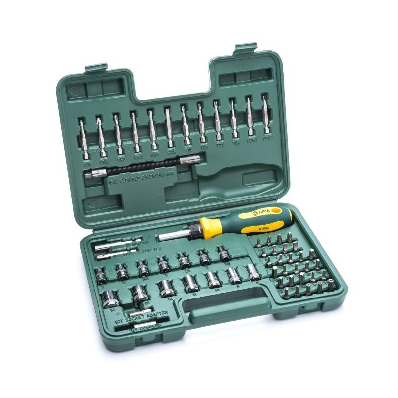 Sata 60 Tlg. Stecknuss und Bit Ratschen-Schraubendreher Set
