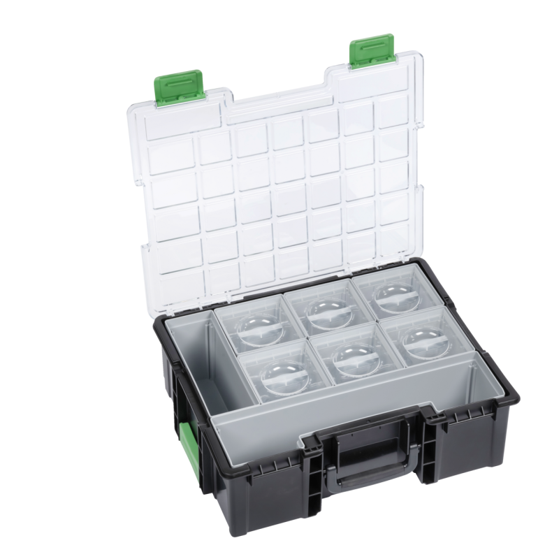 Kukko Innovativer KUKKO Kleinteilekoffer aus Kunststoff mit Verbindungsverschluss 440x355x144
