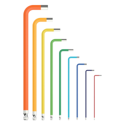 Kukko 6-Kant-Winkelschraubendreher mit Kugelkopf und Farbcodierung