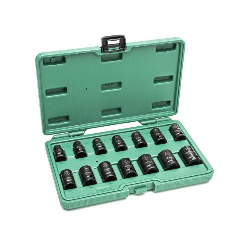 Sata 14 Tlg. 1/2 Zoll 6-Kant Kraft-Stecknuss Set extra dünn