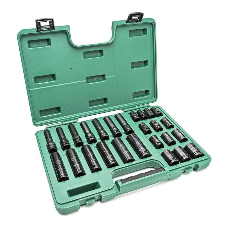 Sata 26 Tlg. 1/2 Zoll 6-Kant Kraft-Stecknuss Set standard & extra dünn