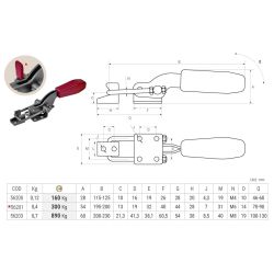 Piher WERKSTÜCKSPANNER MIT HAKEN  M4