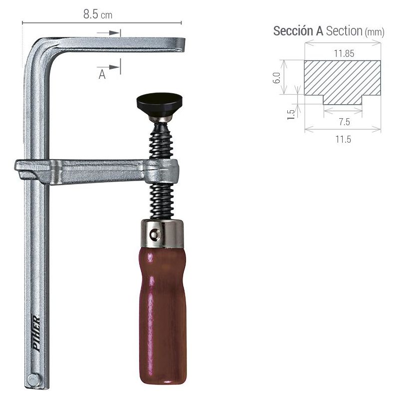 Piher SCHRAUBZWINGE PIHER TMM 30x6 cm