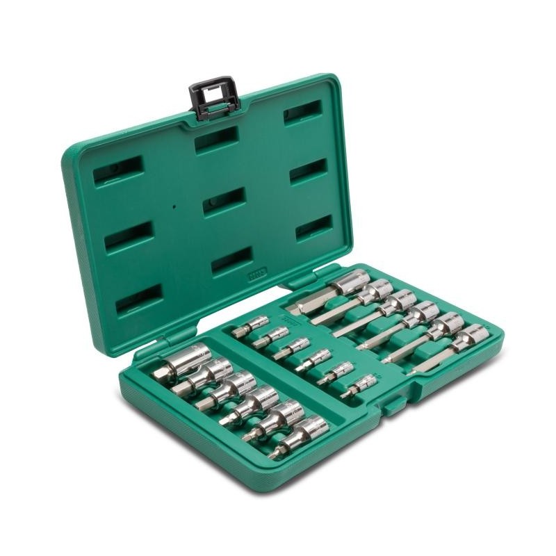 Sata 18 Tlg. 1/4 Zoll & 1/2 Zoll Bit-Stecknuss Satz Innensechskant