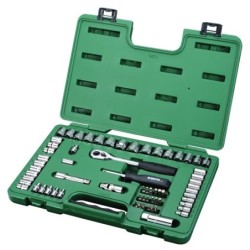 Sata 65 Tlg. 1/4 Zoll & 3/8 Zoll 6-Kant Steckschlüssel Satz