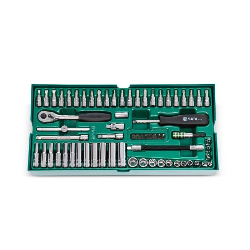 Sata 66 Tlg. 1/4 Zoll 6-Kant Steckschlüssel Set mit Einlage für Werkstattw