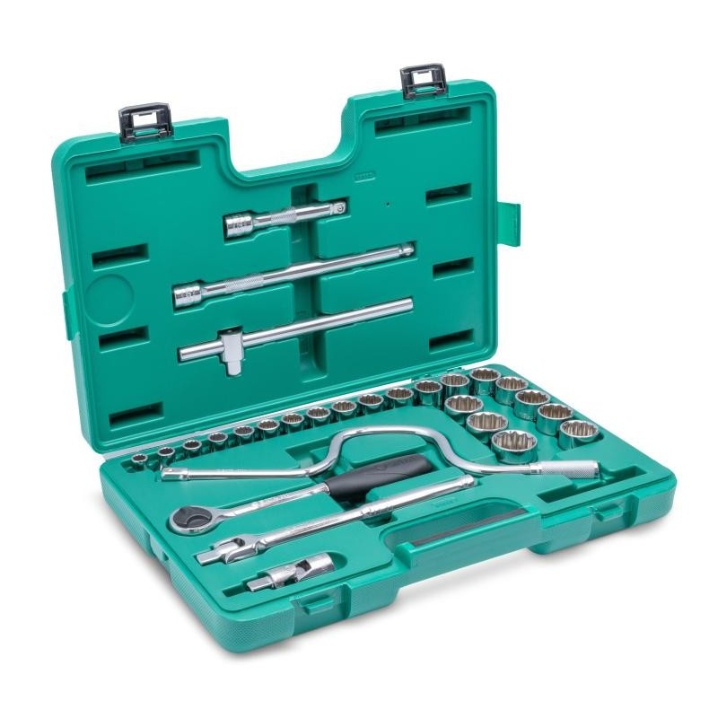 Sata 28 Tlg. 1/2 Zoll 12-Kant Steckschlüssel Satz