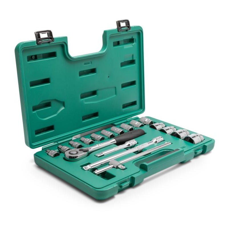Sata 18 Tlg. 1/2 Zoll 12-Kant Steckschlüssel Satz
