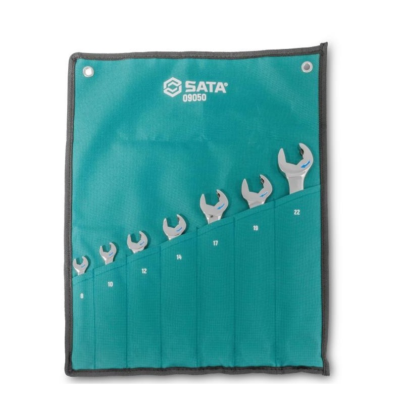 Sata 7 Tlg. Doppelratschen-Ringmaulschlüssel Set - 8
