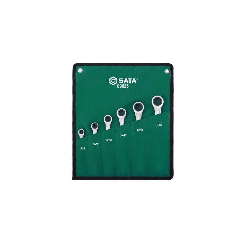 Sata 6 Tlg. Ratschen-Doppelringschlüssel - 8x9