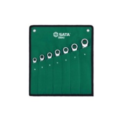 Sata 7 Tlg. XL Gelenk-Ratschen-Ringmaulschlüssel Set mit Arretierung -