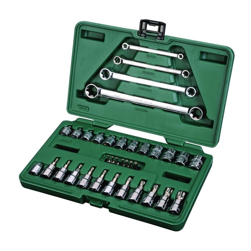 Sata 35 Tlg. 1/4 Zoll & 3/8 Zoll E-Torx Stecknuss & Ringmaulschlüssel Set