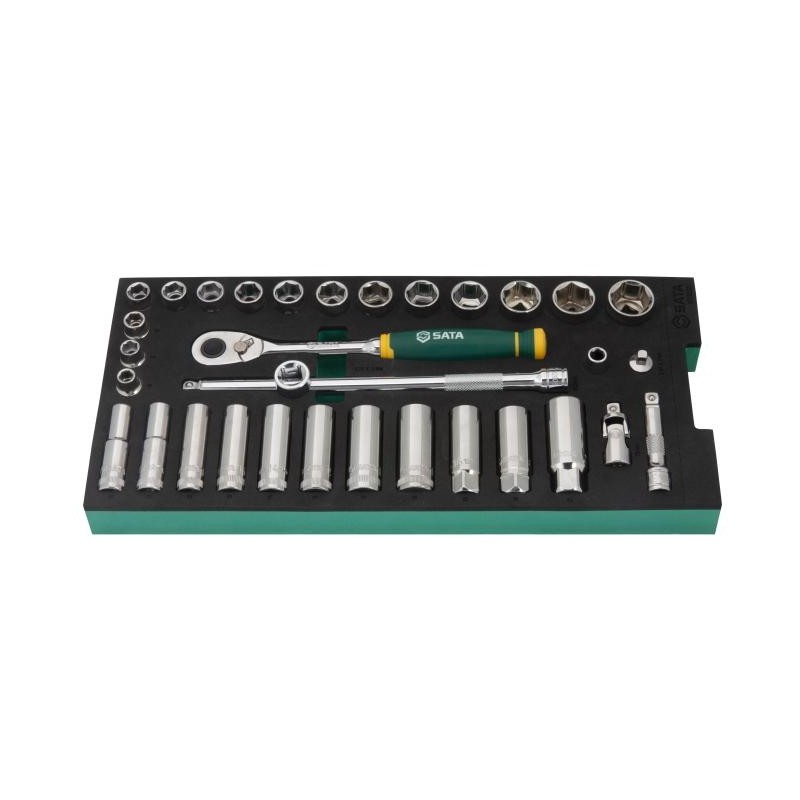 Sata 33 Tlg. 3/8 Zoll 6-Kant Steckschlüssel Set mit EVA Einlage  für Werks