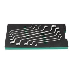 Sata 9 Tlg. Doppelringschlüssel Set stark gekröpft mit EVA Einlage für