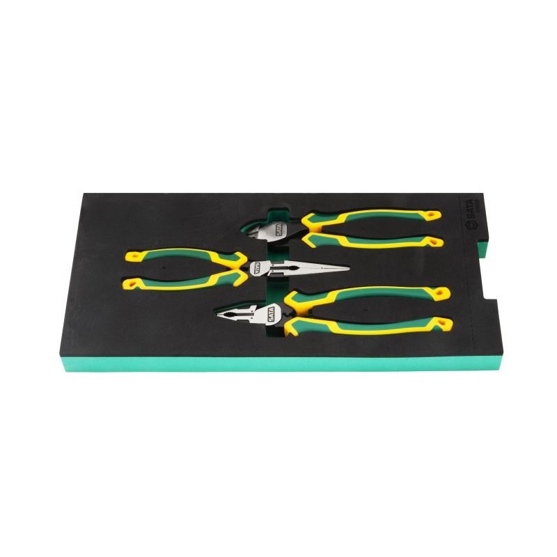 Sata 3 Tlg. Kraft-Zangen Set mit EVA Einlage für Werkstattwagen