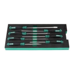 Sata 7 Tlg. Schraubendreher Set Go-Through mit EVA Einlage für Werksta