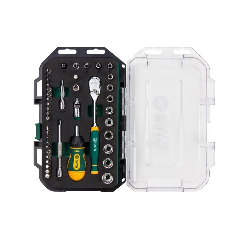 Sata 49 Tlg. 1/4 Zoll 6-Kant Steckschlüssel Satz 120XP