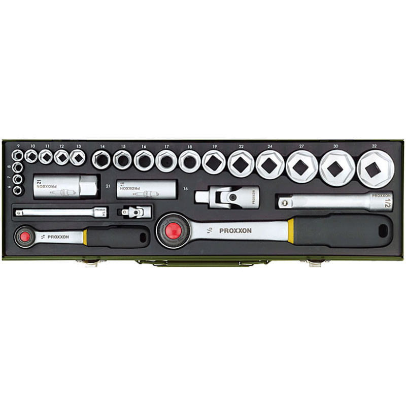 PROXXON Steckschlüsselsatz 1/4" + 1/2" (27-teilig)