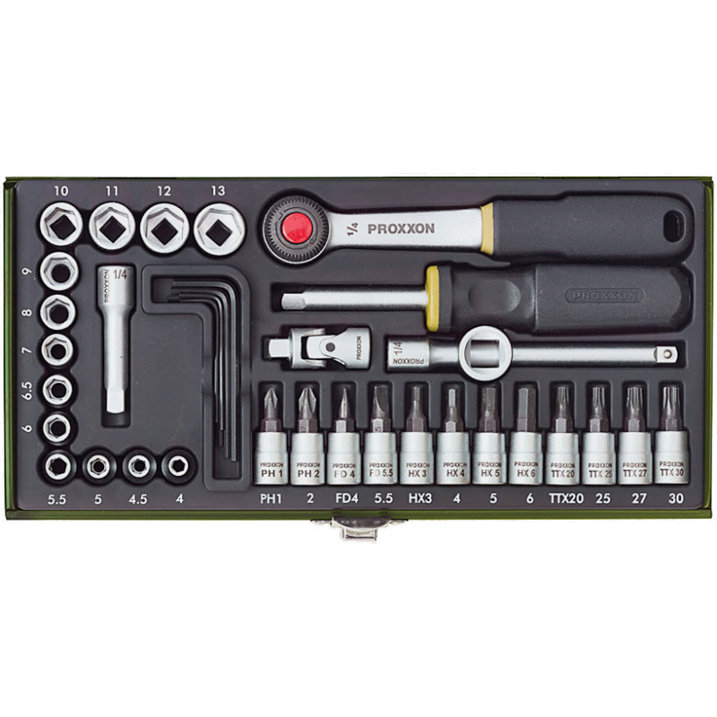 PROXXON Steckschlüsselsatz 1/4"(36-teilig)