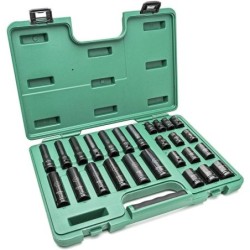Sata 26 Tlg. 1/2 Zoll 6-Kant Kraft-Stecknuss Set standard & extra dünn
