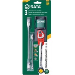 Sata 3 Tlg. Doppelratschen-Ringmaulschlüssel Set - 10