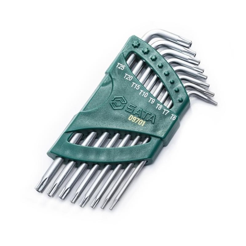 Sata 8 Tlg. Winkelstiftschlüssel Set mit Stirnlochbohrung Torx
