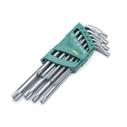Sata 9 Tlg. Winkelstiftschlüssel Set mit Stirnlochbohrung Torx