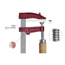 Piher SCHRAUBZWINGE PIHER MM 25 HOLZGRIFF