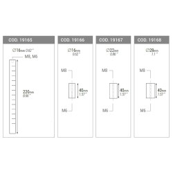 Piher TCP - SCHIENE mit M6 und M8 16x220 mm