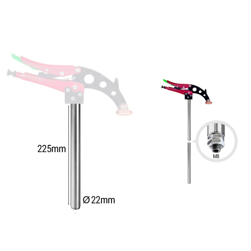 Piher TGA ERSATZSCHIENE MIT M8 Ø22x225 mm