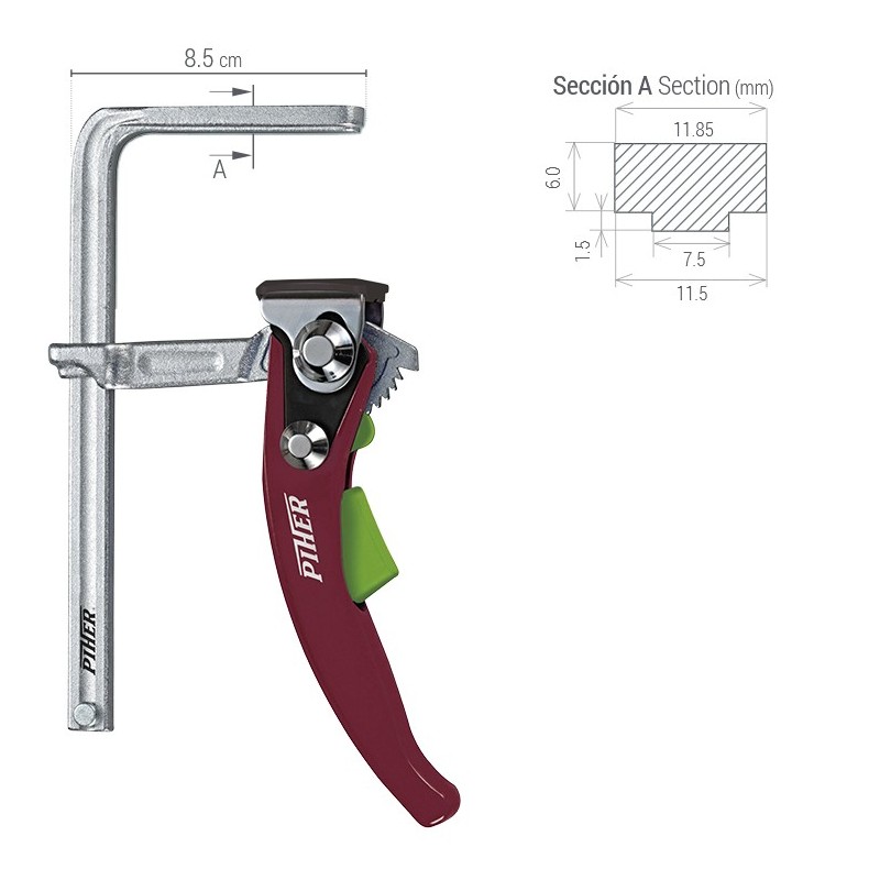 Piher SCHRAUBZWINGE PIHER TPAL 12x6 cm