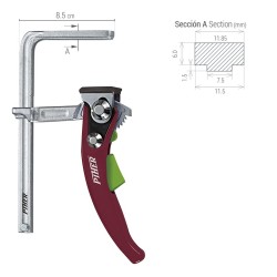 Piher SCHRAUBZWINGE PIHER TPAL 16x6 cm
