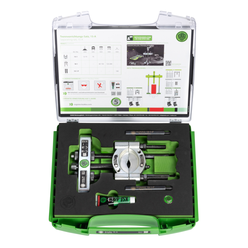 Kukko 4-teiliger Trennvorrichtung-Satz mit Trenndurchmesser 8 mm - 75 mm und Spanntiefe 300 mm